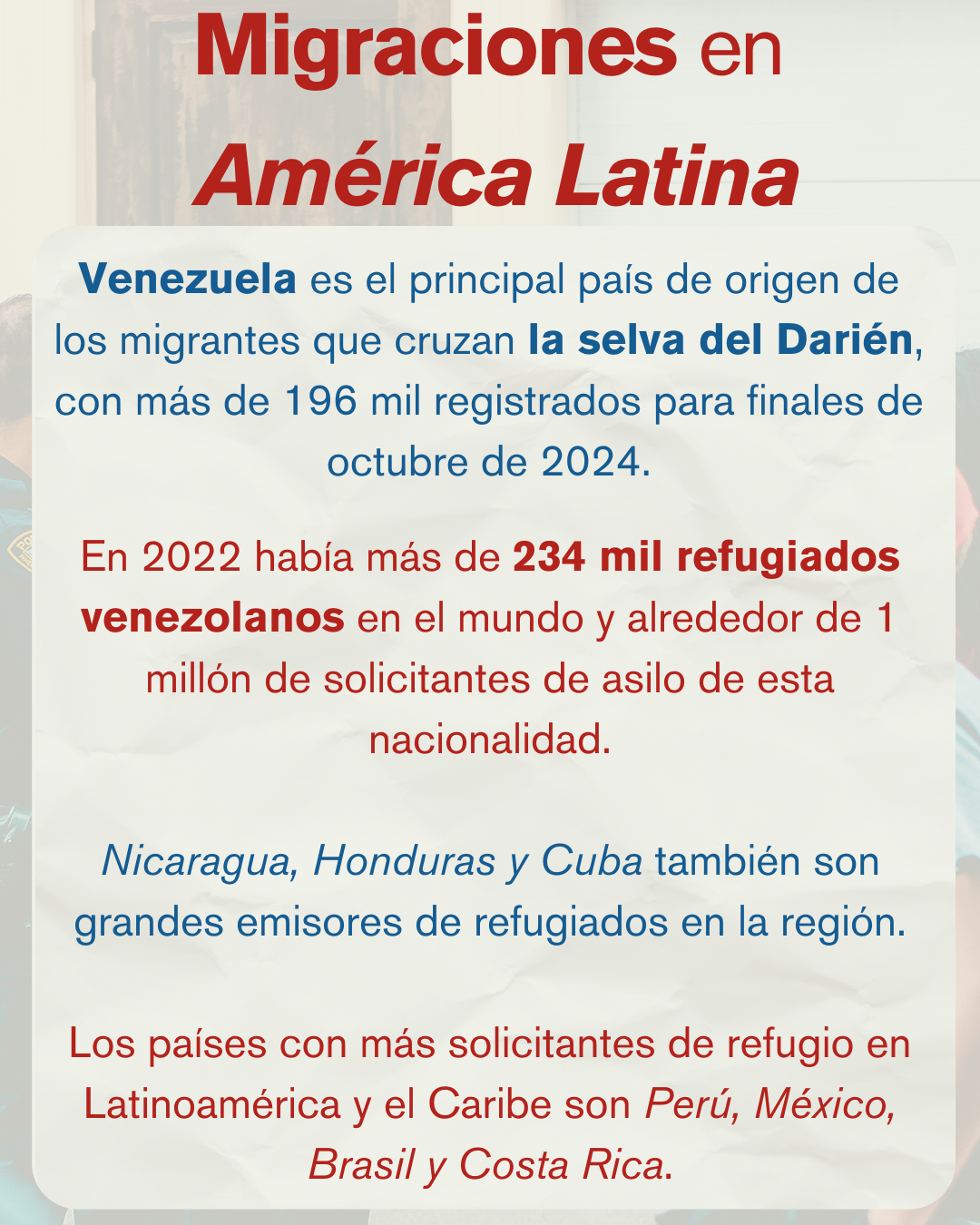 Situación de la migración en América Latina 