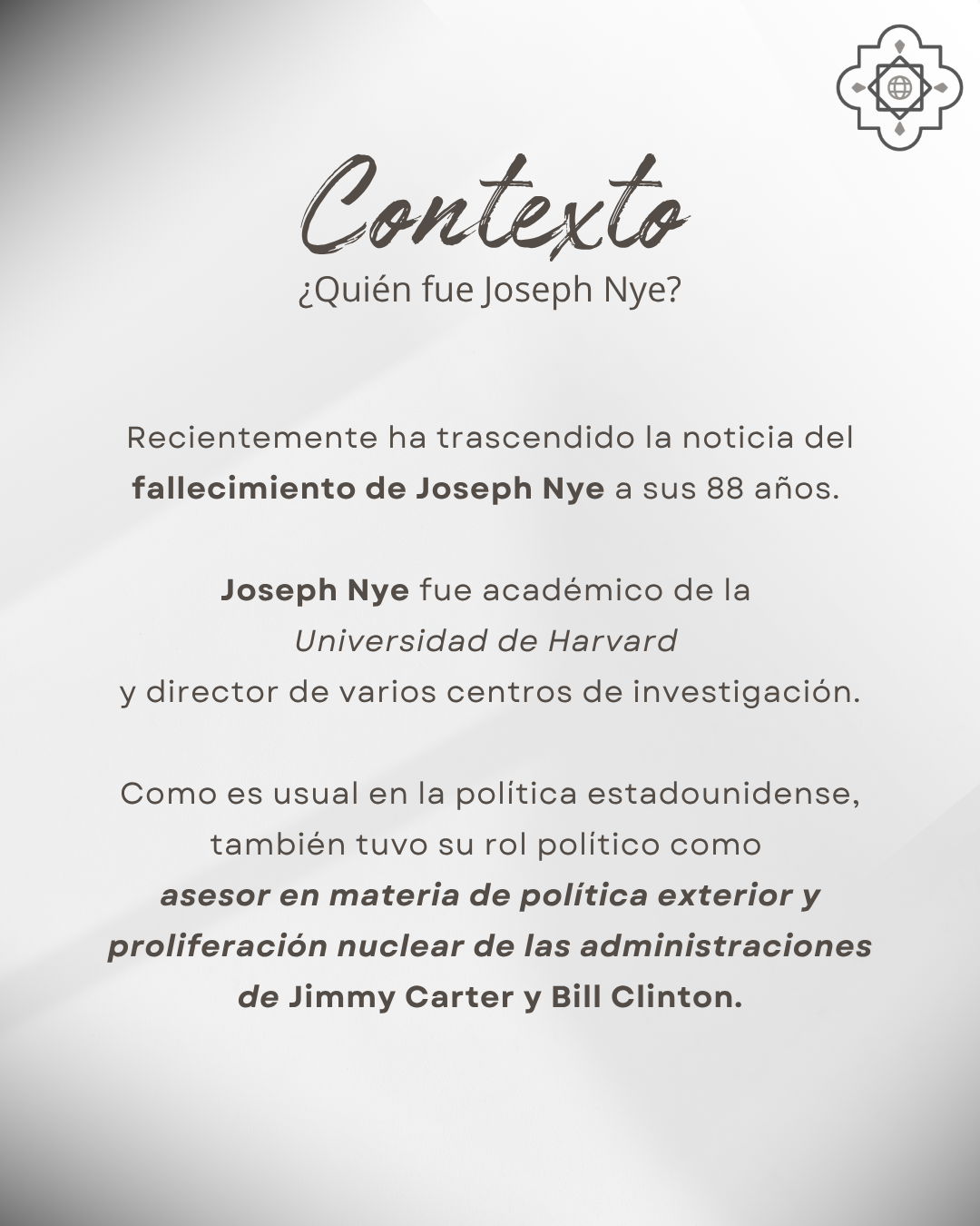 Vida y carrera de Joseph Nye