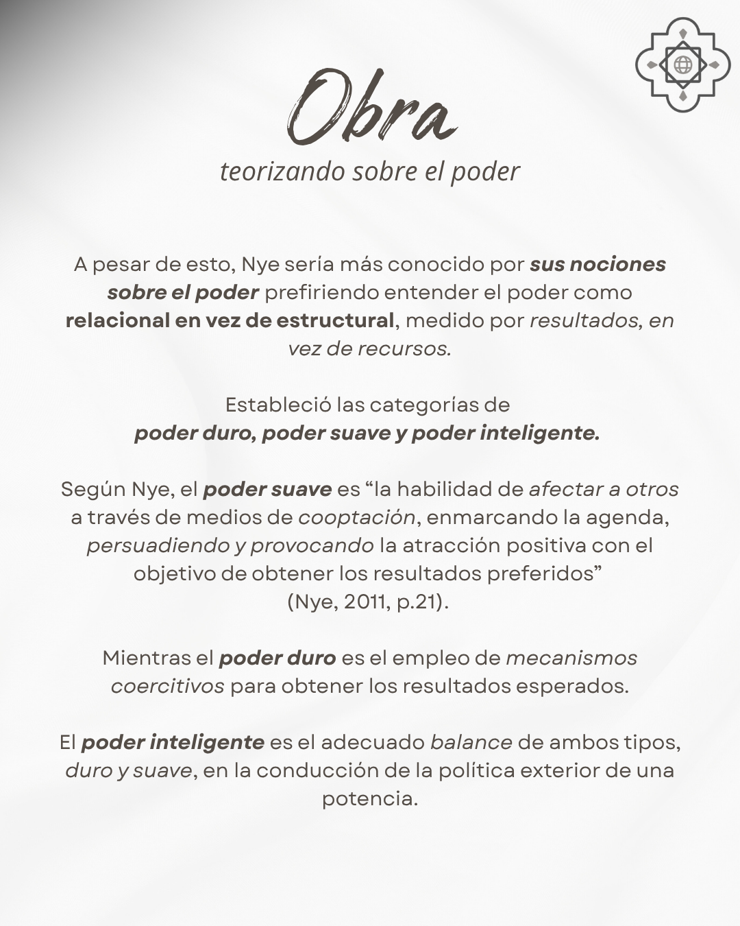 Aporte de Nye a la comprensión del Poder
