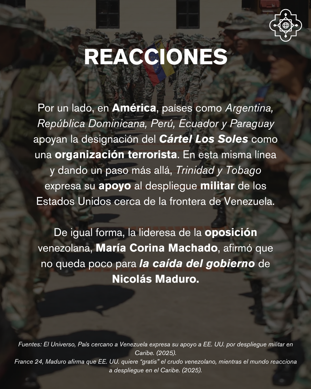 Reacciones en América ante el conflicto entre EE.UU. y Venezuela.