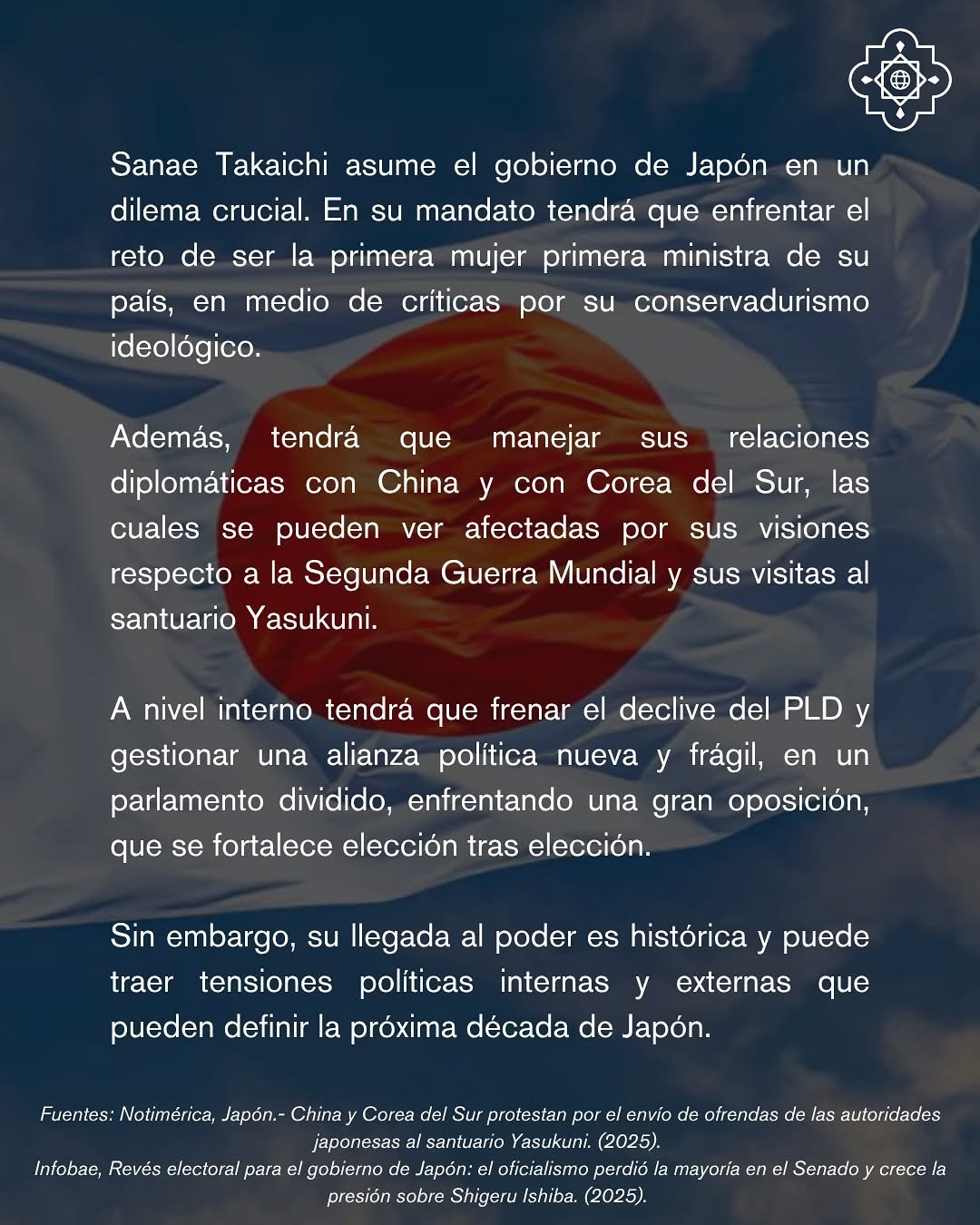 Reflexiones acerca del nuevo mandato de Sanae Takaichi al frente de Japón.