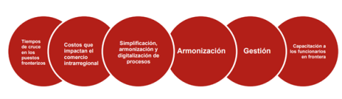 Figura que muestra en círculos los principales temas que aborda la estrategia.