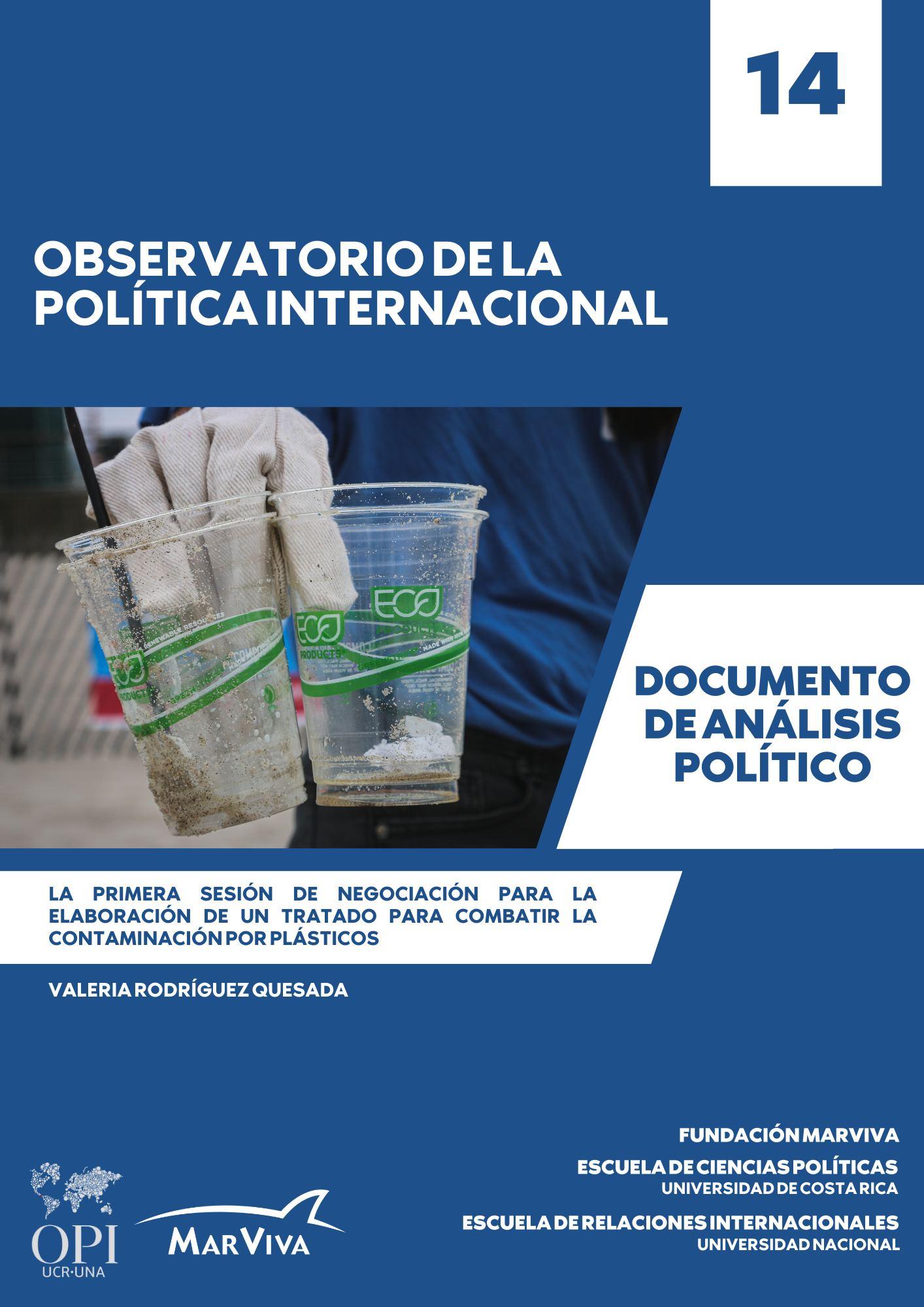 Portada del Análisis Político N°14 con datos de autoría. 
