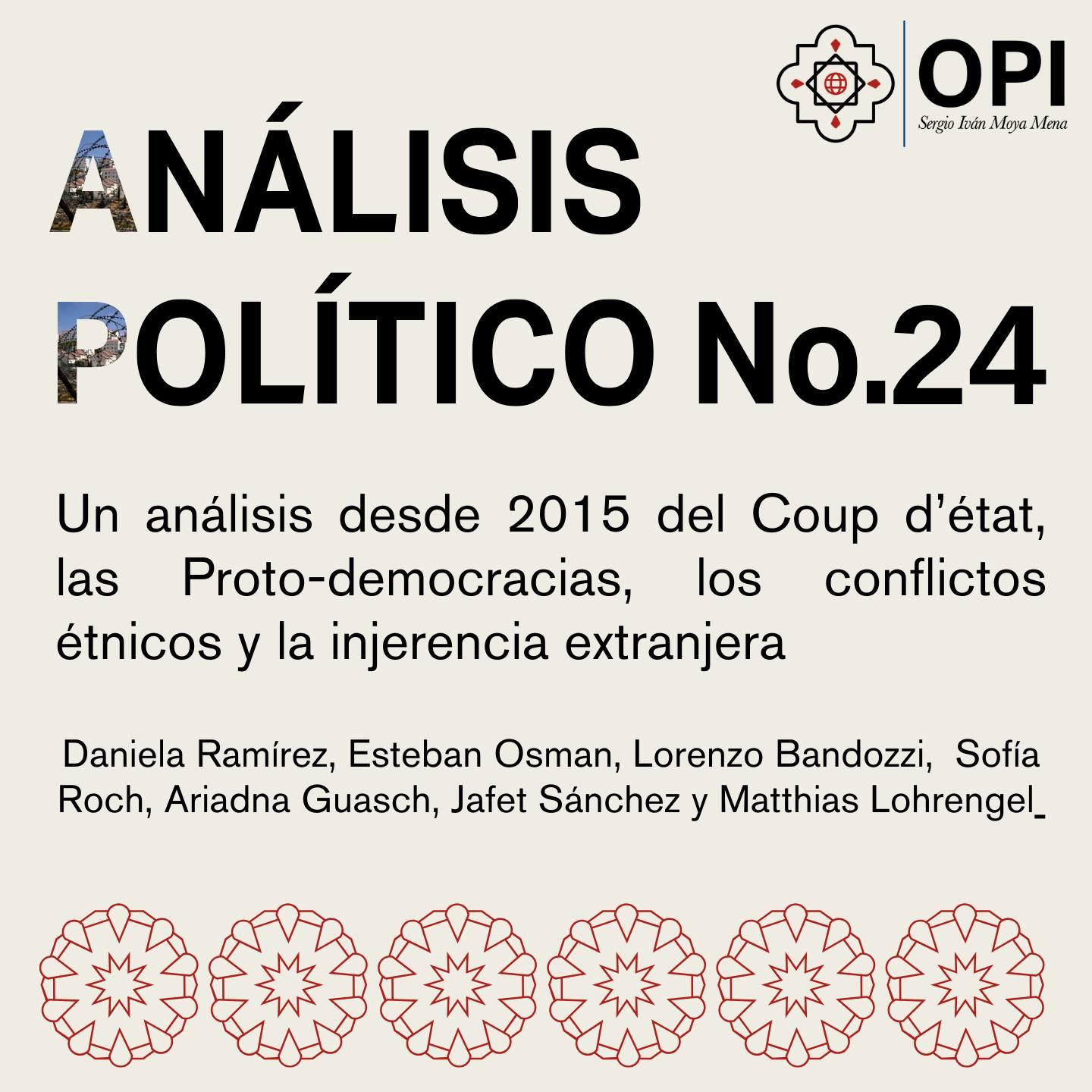 Portada del Análisis Político N°24 con datos de autoría. 
