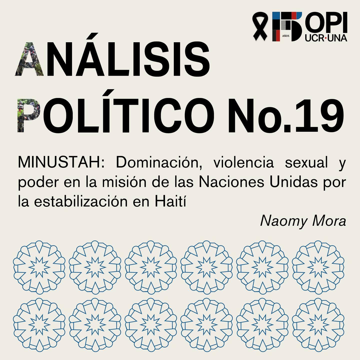 Portada del Análisis Político N°19 con datos de autoría.
