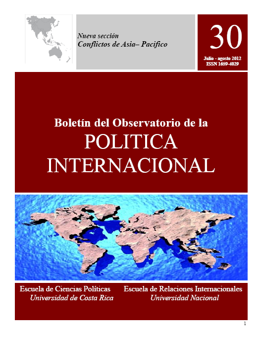 Portada del Boletín N°30 del OPI de 2012